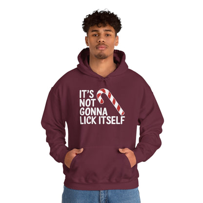 Funny Candy Cane Lick Itself Adult Christmas in July Gift Hoodie