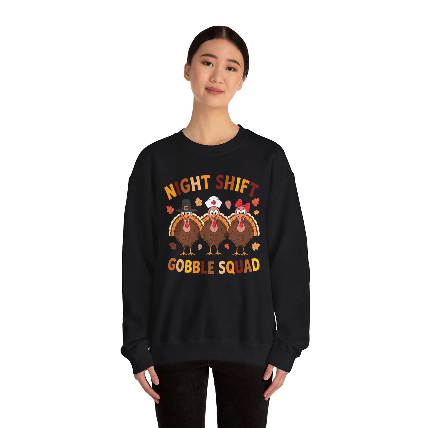 Night Shift Gobble Squad Night Worker Staff Thanksgiving Sweatshirt