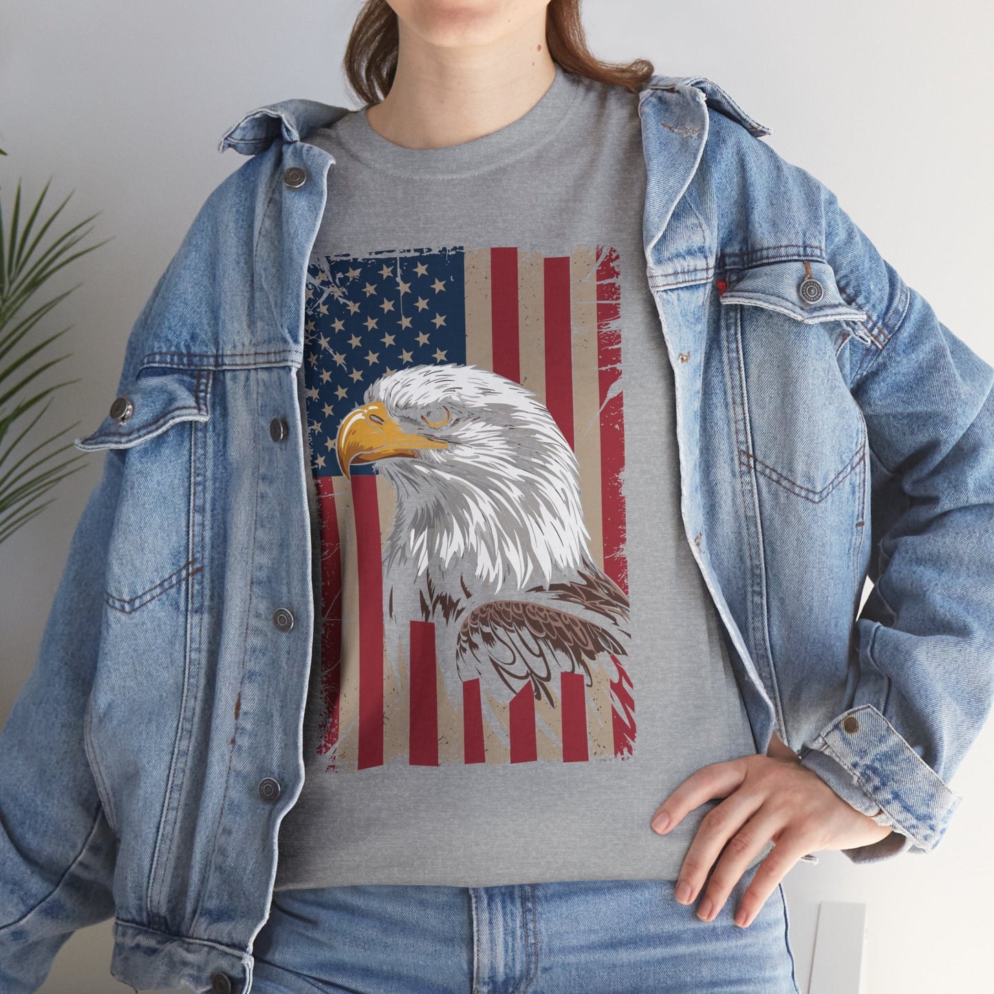 American Flag Bald Eagle Patriotic Red White Blue T-Shirt