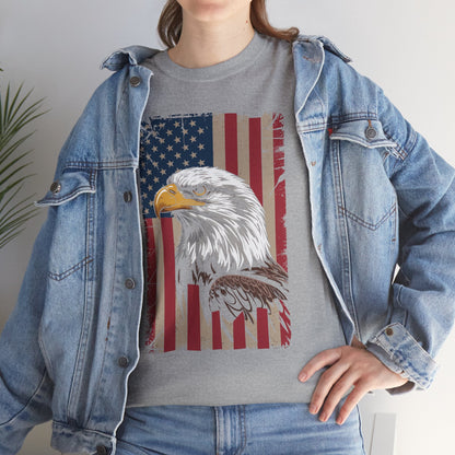 American Flag Bald Eagle Patriotic Red White Blue T-Shirt