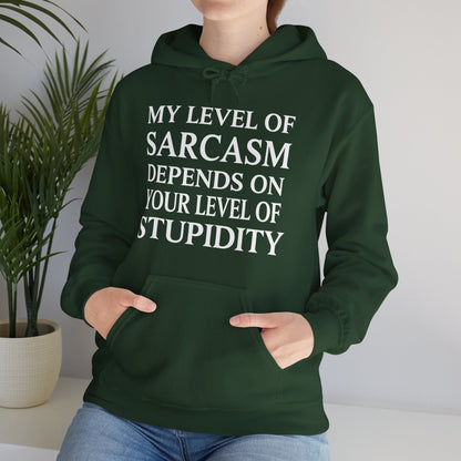 Funny Sarcastic Humor My Level of Sarcasm Sarcastic Quote Hoodie