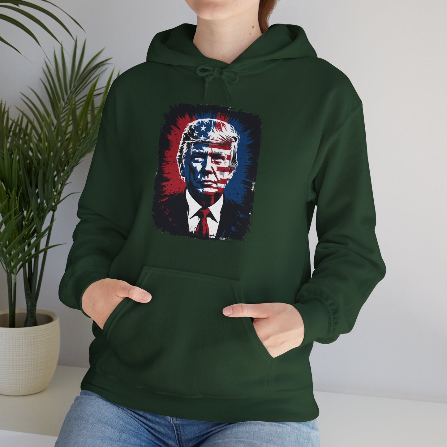 President Trump Portrait 4th July Hoodie