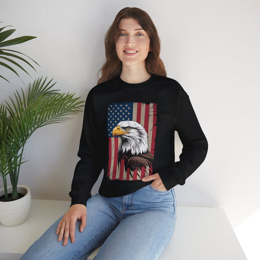 American Flag Bald Eagle Patriotic Red White Blue Sweatshirt