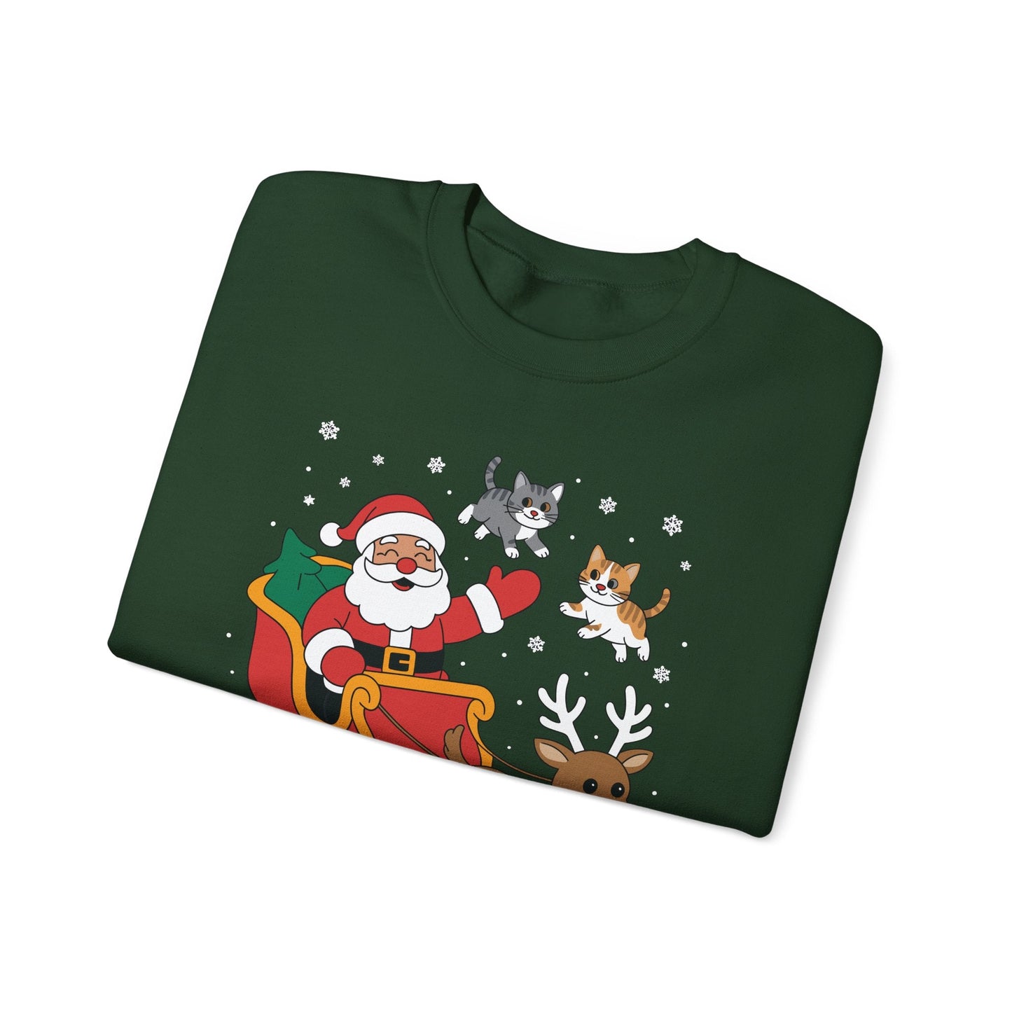 Cats For Everybody Christmas Cat Funny Xmas Women Santa Sweatshirt