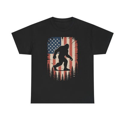 Bigfoot 4th of July Shirt American USA Flag Patriotic T-Shirt