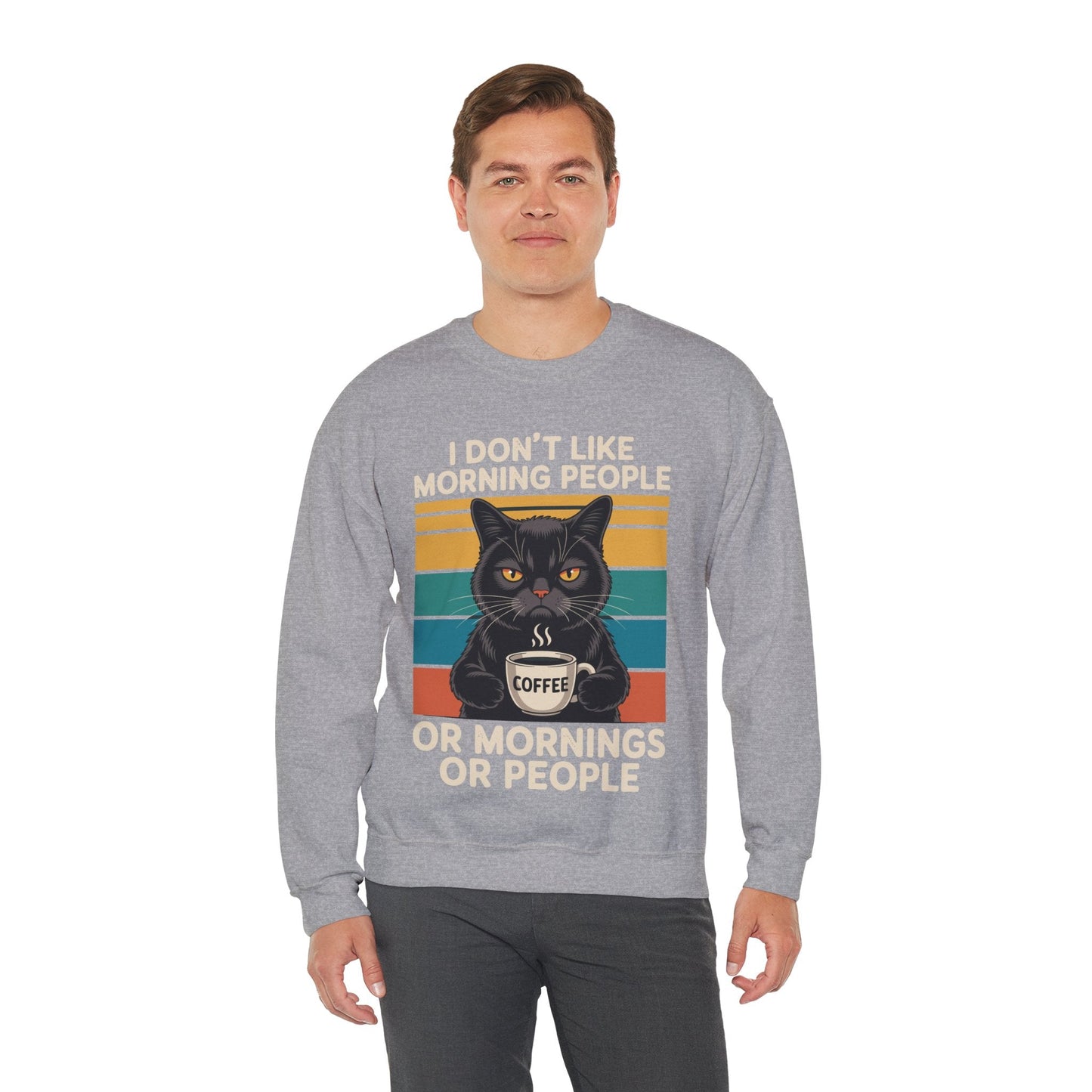I Hate Morning People And Mornings And People Coffee Cat Sweatshirt