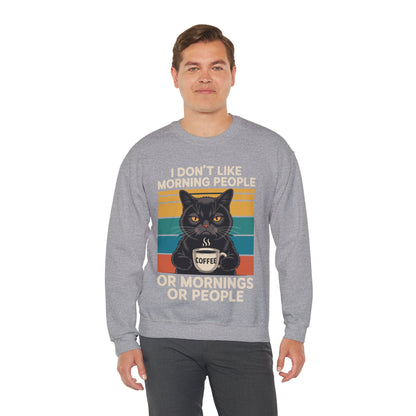 I Hate Morning People And Mornings And People Coffee Cat Sweatshirt