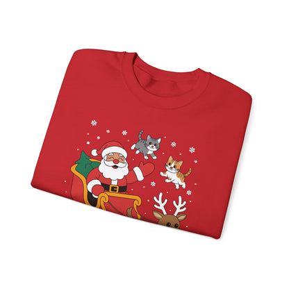Cats For Everybody Christmas Cat Funny Xmas Women Santa Sweatshirt