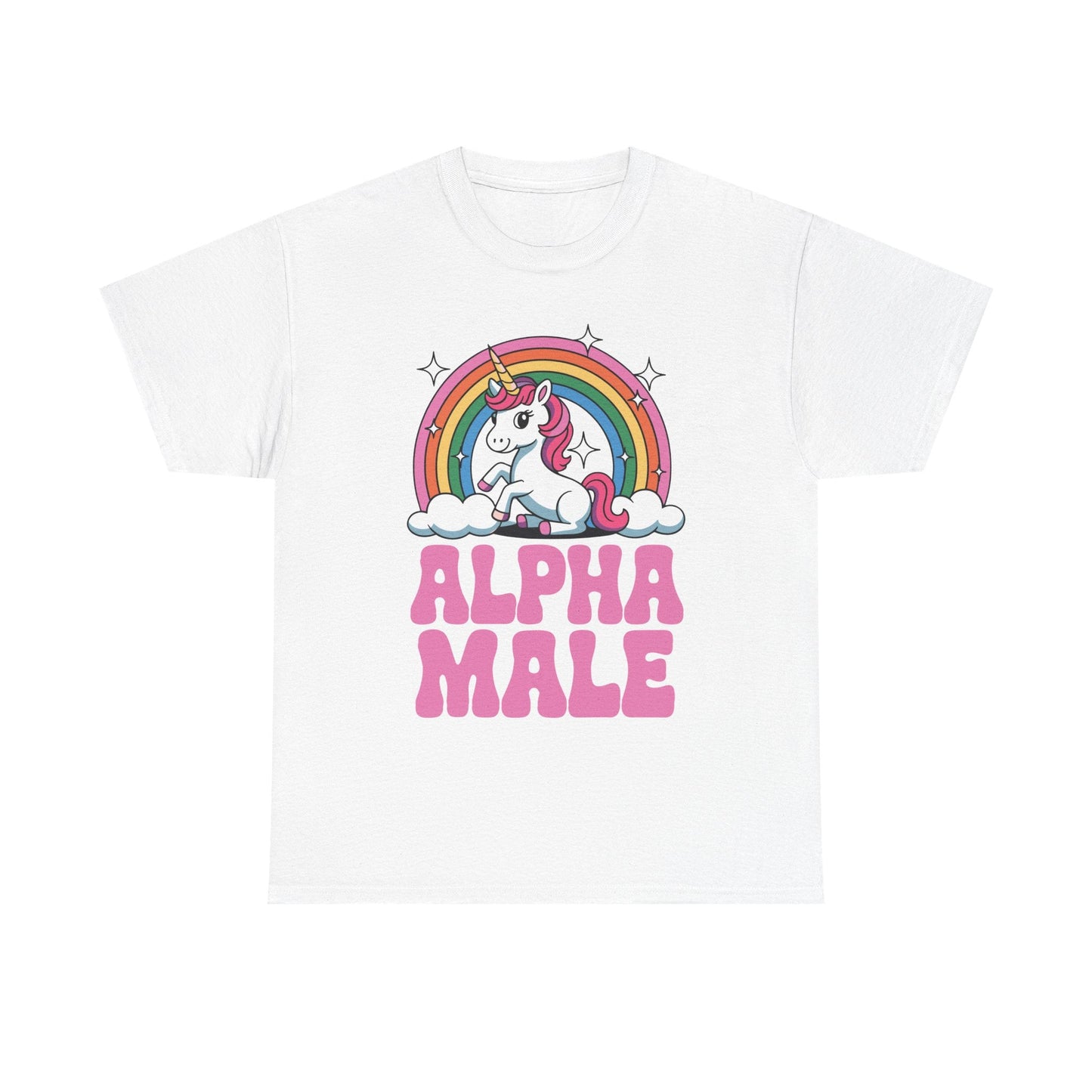 Funny Alpha Male Unicorn Sarcastic Ironic Weird Y2K Humor T-Shirt