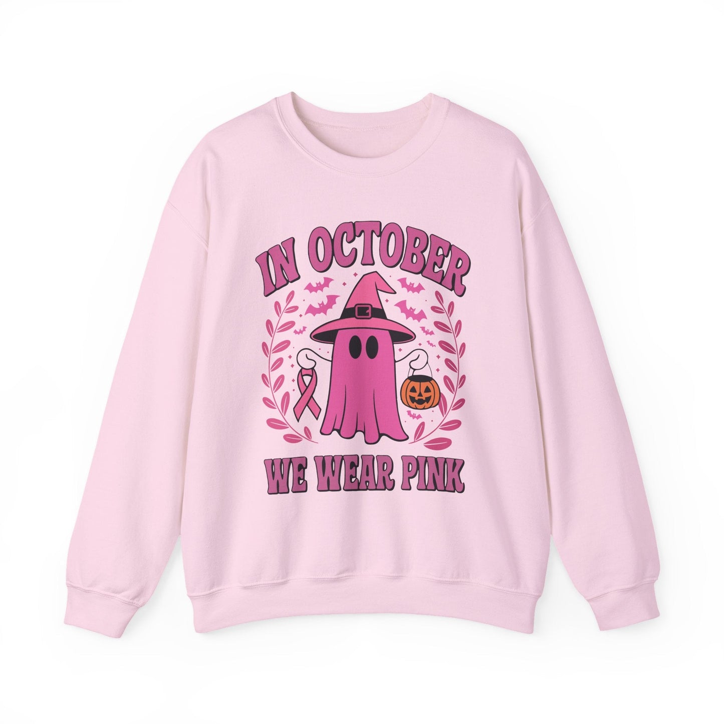 In October We Wear Pink Breast Cancer Awareness Halloween Sweatshirt