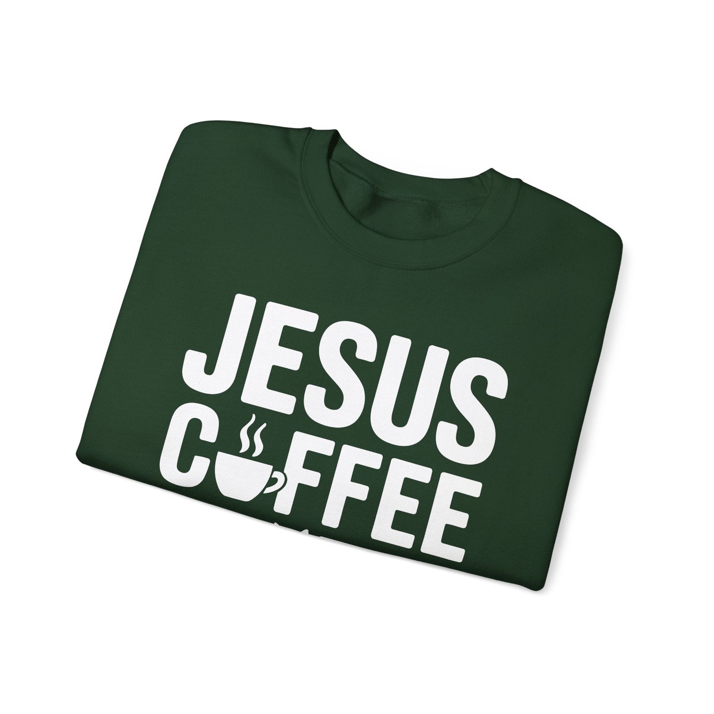 Christian Jesus, Coffee, Cats - Religous Cat Caffeine Lover Sweatshirt