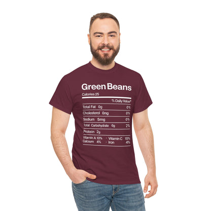 Green Beans Nutrition Facts Funny Thanksgiving Christmas T-Shirt