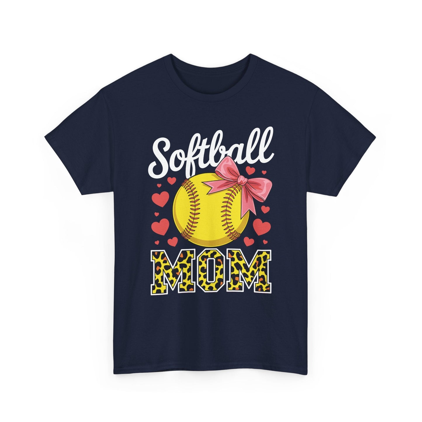 Softball Mom Headband Leopard Softball Ball Mothers Day Mama T-Shirt