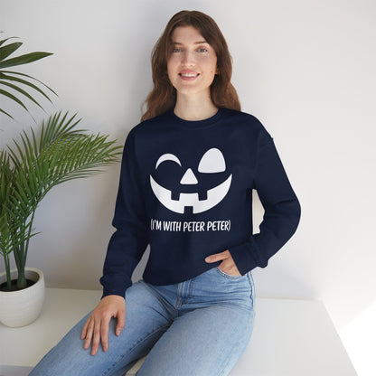 Im With Peter Couple Halloween Adult Eater Pumpkin Sweatshirt