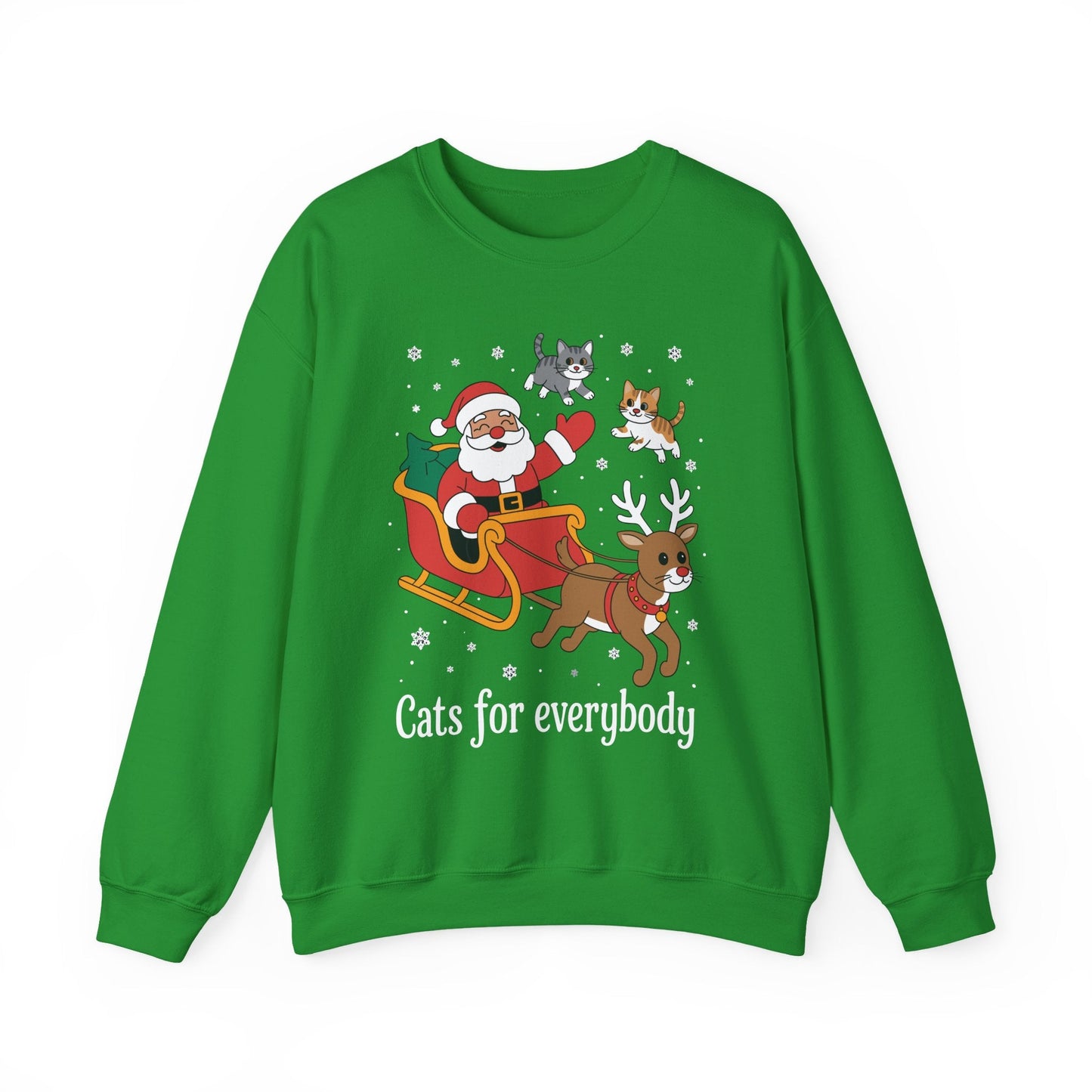 Cats For Everybody Christmas Cat Funny Xmas Women Santa Sweatshirt