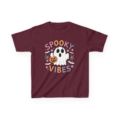 Spooky Vibes Ghost Retro Groovy Halloween Kids T-Shirt