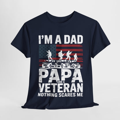 I'm A Dad Papa And Veteran Funny Retro Dad Papa Grandpa T-Shirt