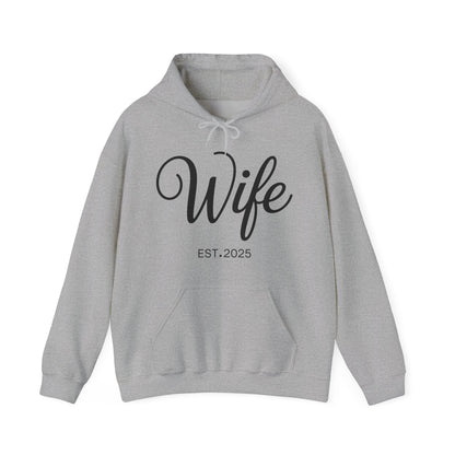 Wife Est 2025 Just Married Honeymoon Wedding Couples Hoodie