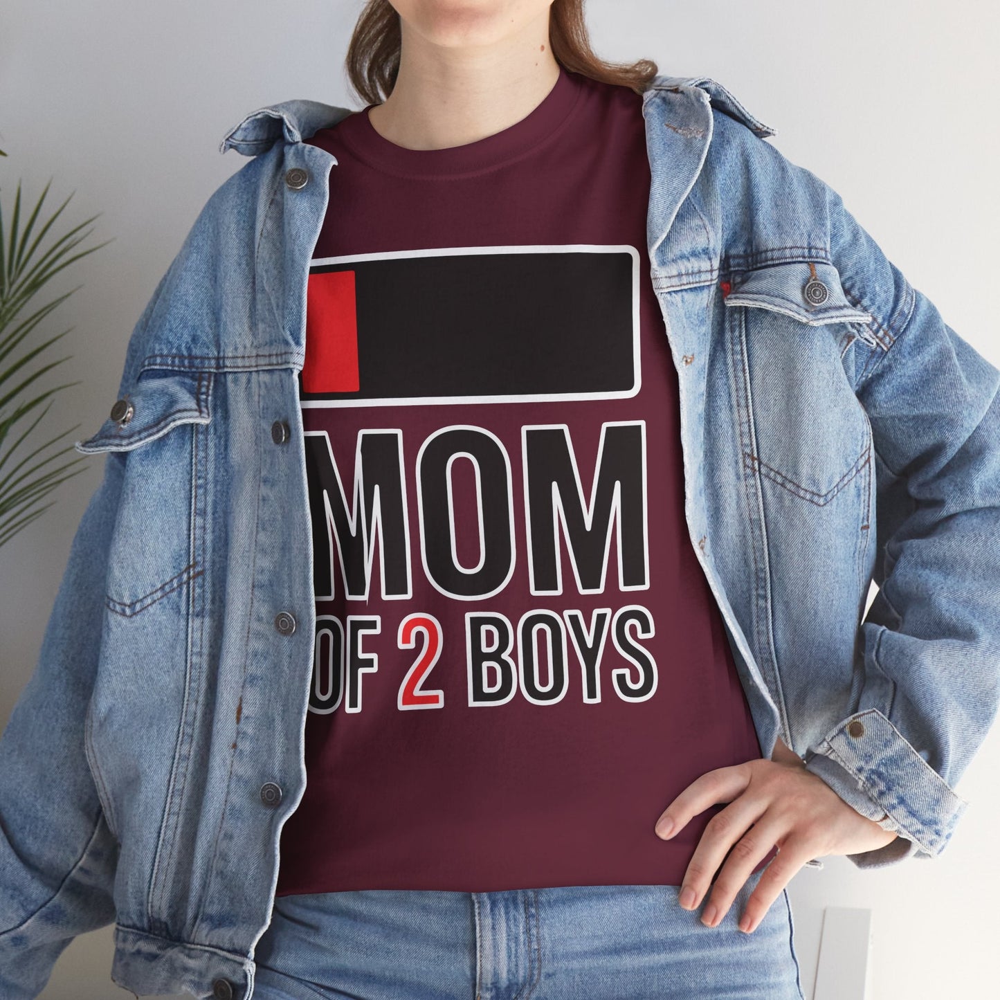 Mom of 2 Boys Gift from Son Mothers Day Birthday Women T-Shirt