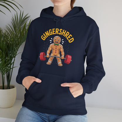 Funny Gingershred Gingerbread Man Gym Bodybuilding Christmas Hoodie
