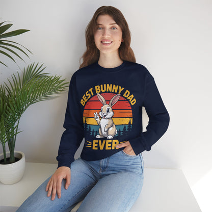 Best Bunny Dad Ever Funny Rabbit Lover Dad Gift Sweatshirt for Pet Owners