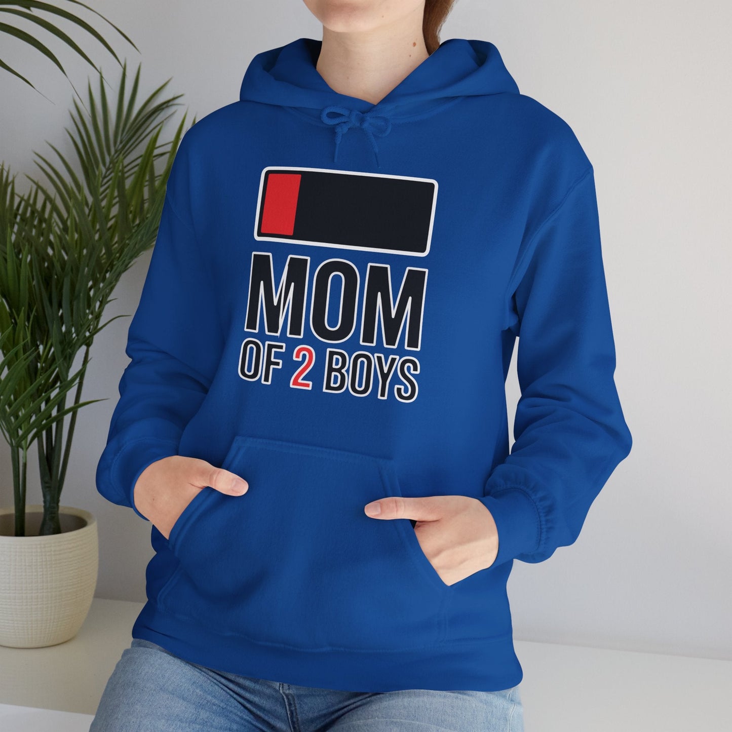 Mom of 2 Boys Gift from Son Mothers Day Birthday Women Hoodie