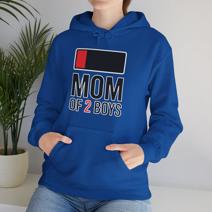 Mom of 2 Boys Gift from Son Mothers Day Birthday Women Hoodie