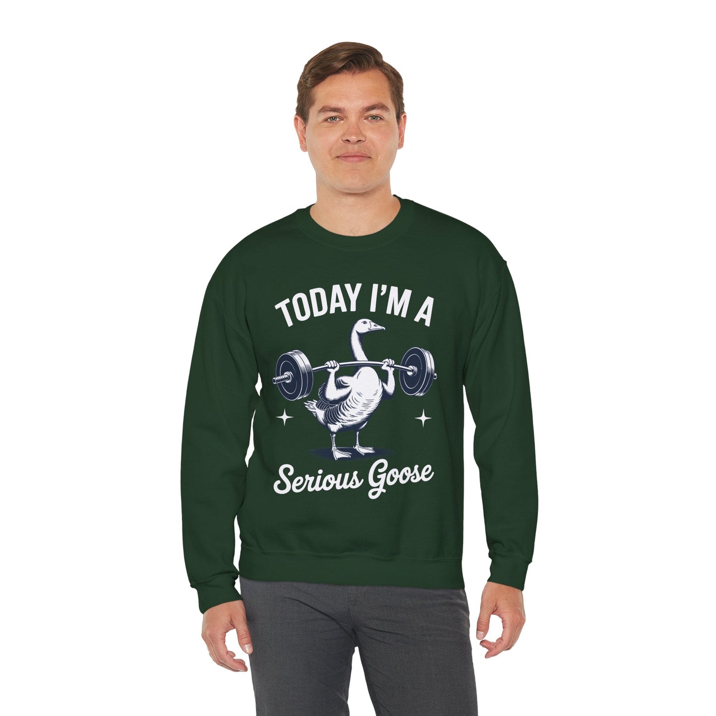 Funny Today I'm A Serious Goose Lifting Weights Gym Fitness Sweatshirt