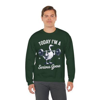 Funny Today I'm A Serious Goose Lifting Weights Gym Fitness Sweatshirt