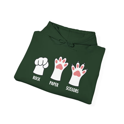 Funny  Introvert Cat Animal Rescue Rock Paper Scissors Cute Paw Cat Hoodie