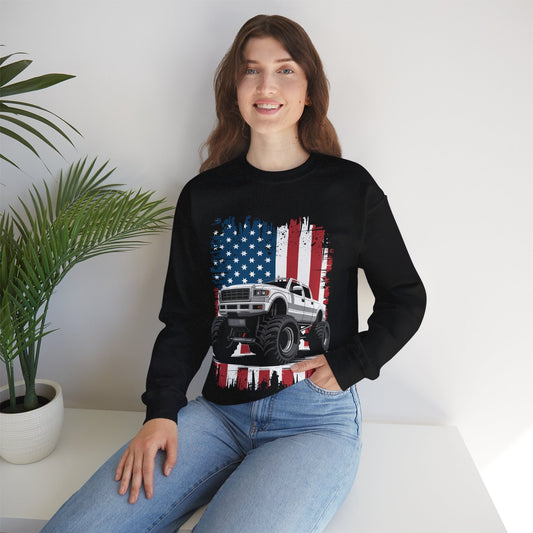 Monster Truck USA Flag American Sweatshirt