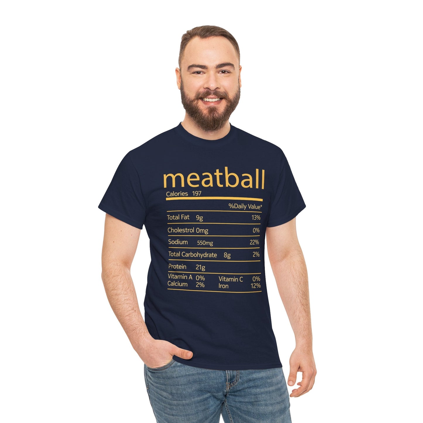 Meatball Nutrition Facts Funny Thanksgiving Christmas T-Shirt