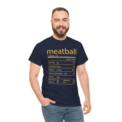 Meatball Nutrition Facts Funny Thanksgiving Christmas T-Shirt