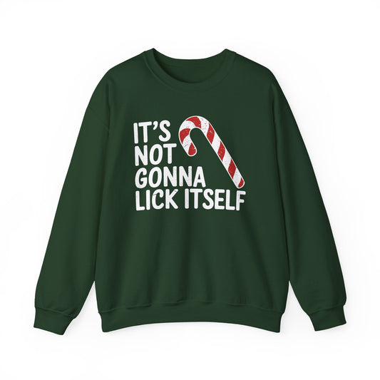 Funny Candy Cane Lick Itself Adult Christmas in July Gift Sweatshirt