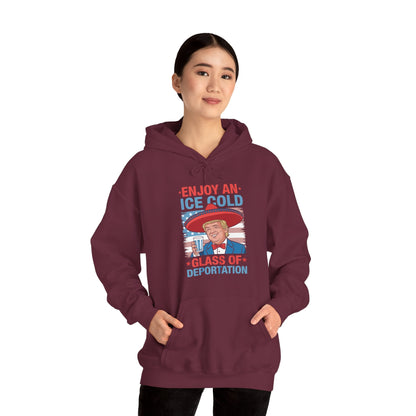 Funny Trump 4th of July Ice Cold Glass Of Deportation Hoodie