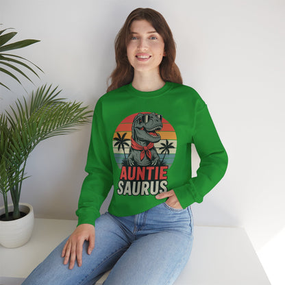 Auntiesaurus T Rex Dinosaur Auntie Saurus Family Matching Sweatshirt