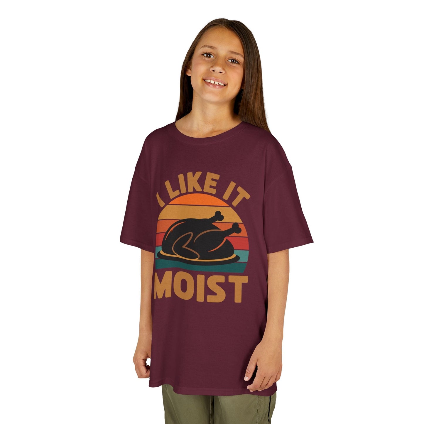 I Like It Moist Unisex Kids Black Thanksgiving T-Shirt