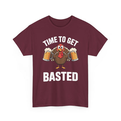 Time To Get Basted Funny Beer Thanksgiving Turkey Gift T-Shirt
