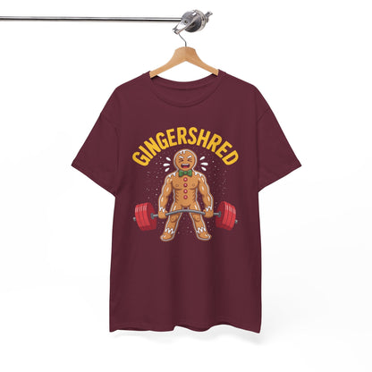 Funny Gingershred Gingerbread Man Gym Bodybuilding Christmas T-Shirt