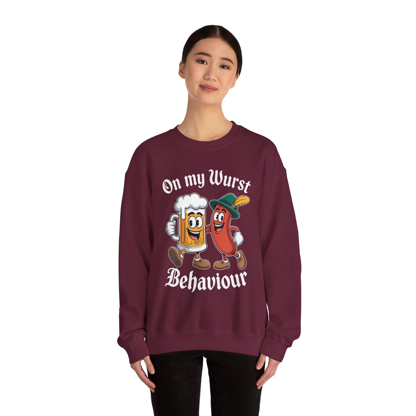 Oktoberfest On My Wurst Behaviour German Beer Sausage Adults Sweatshirt