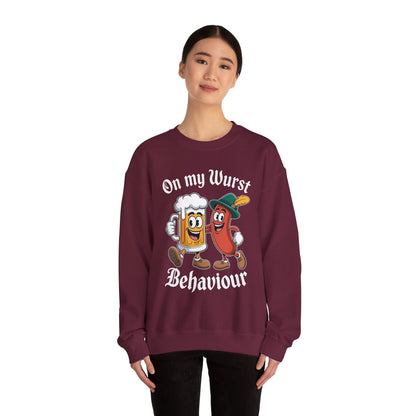 Oktoberfest On My Wurst Behaviour German Beer Sausage Adults Sweatshirt