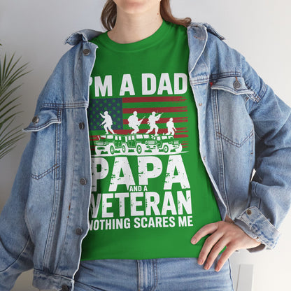 I'm A Dad Papa And Veteran Funny Retro Dad Papa Grandpa T-Shirt