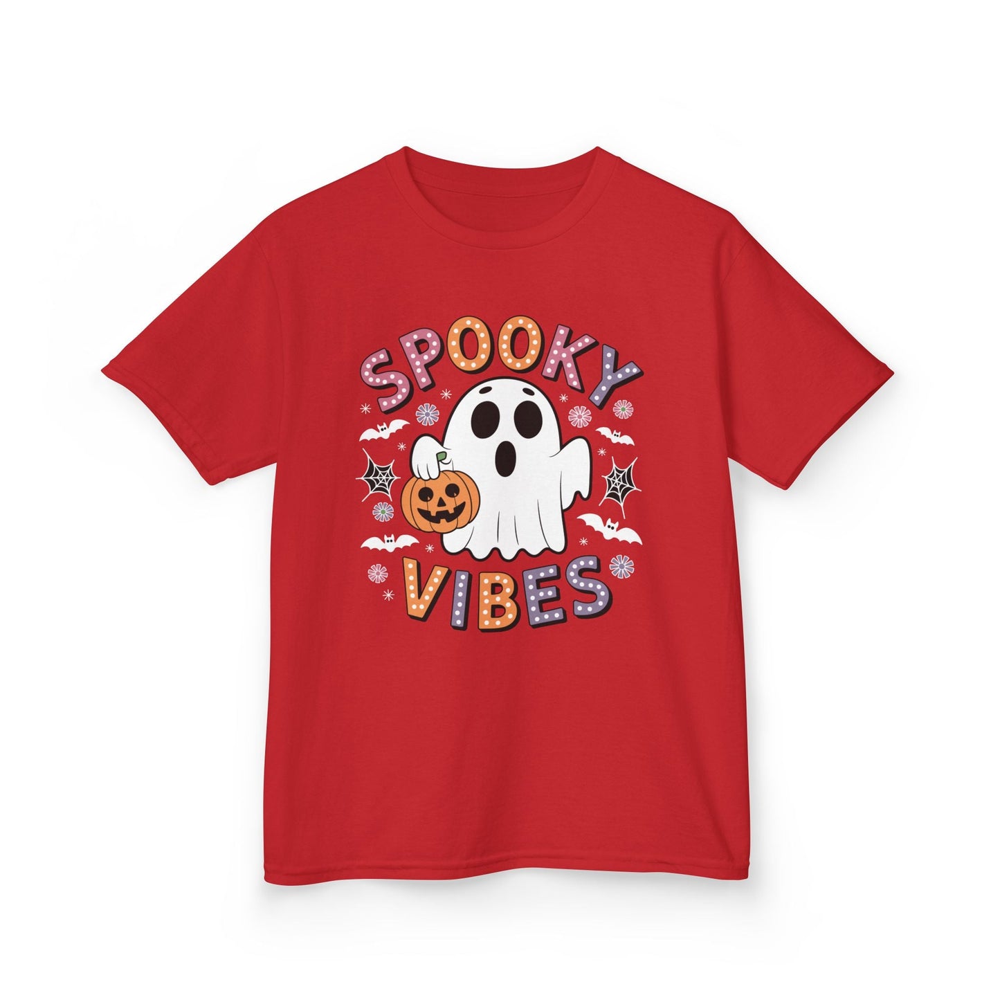 Spooky Vibes Ghost Retro Groovy Halloween Kids T-Shirt