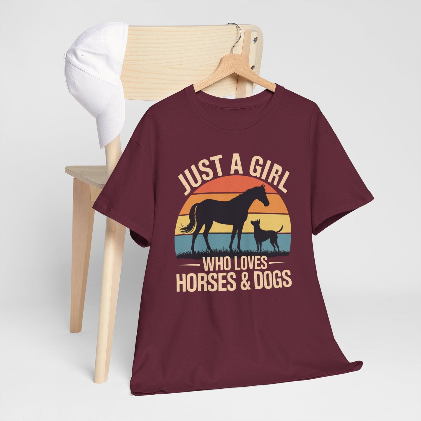 Just A Girl Who Loves Horses and Dogs Women Girls T-Shirt