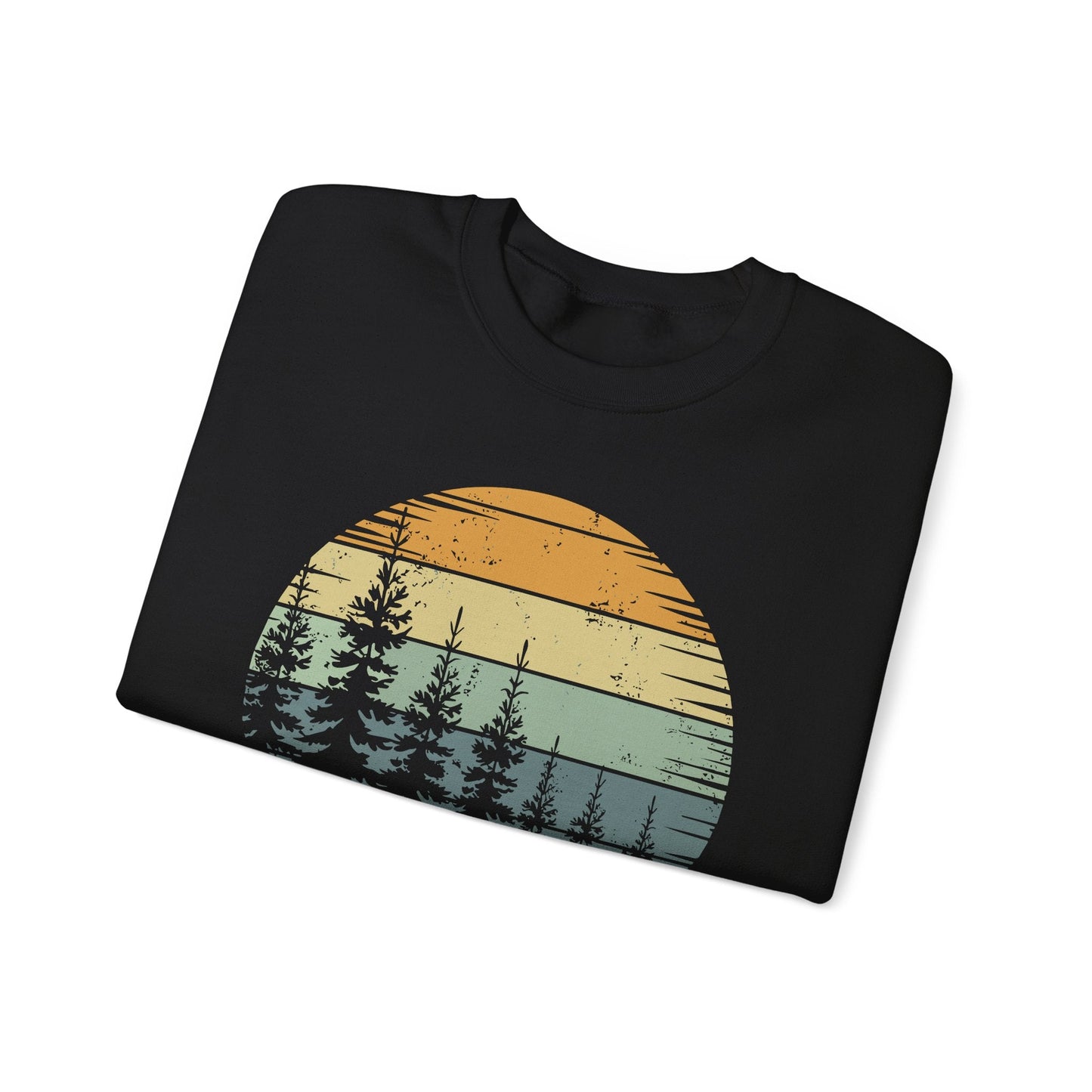 Retro Forest Trees Outdoors Nature Vintage Graphic Sweatshirt