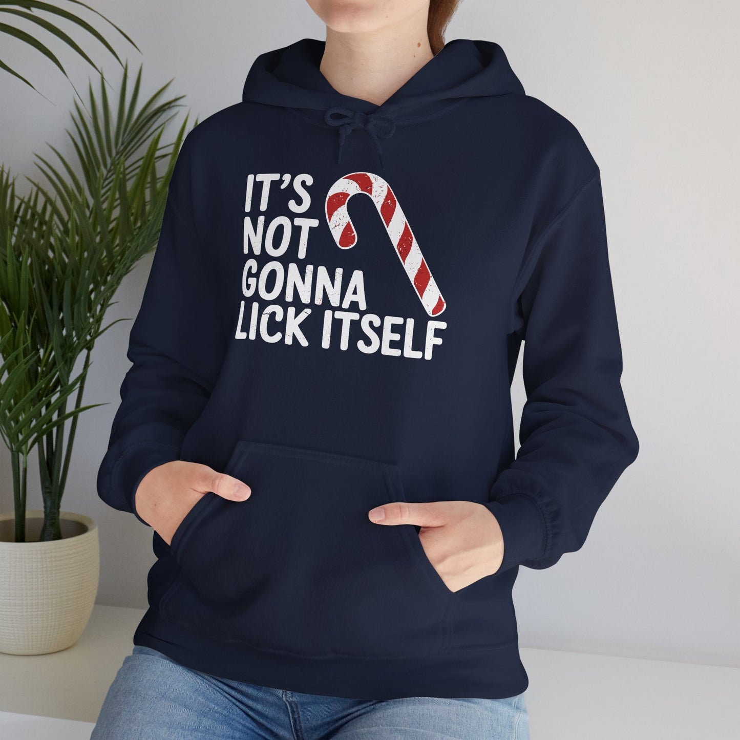 Funny Candy Cane Lick Itself Adult Christmas in July Gift Hoodie