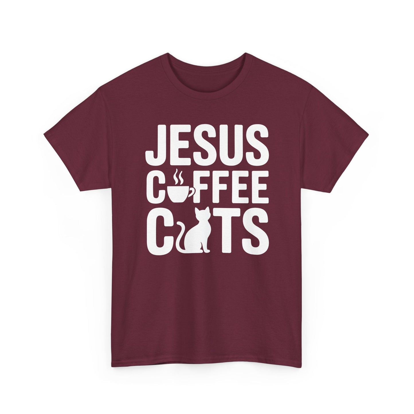 Christian Jesus, Coffee, Cats - Religous Cat Caffeine Lover T-Shirt