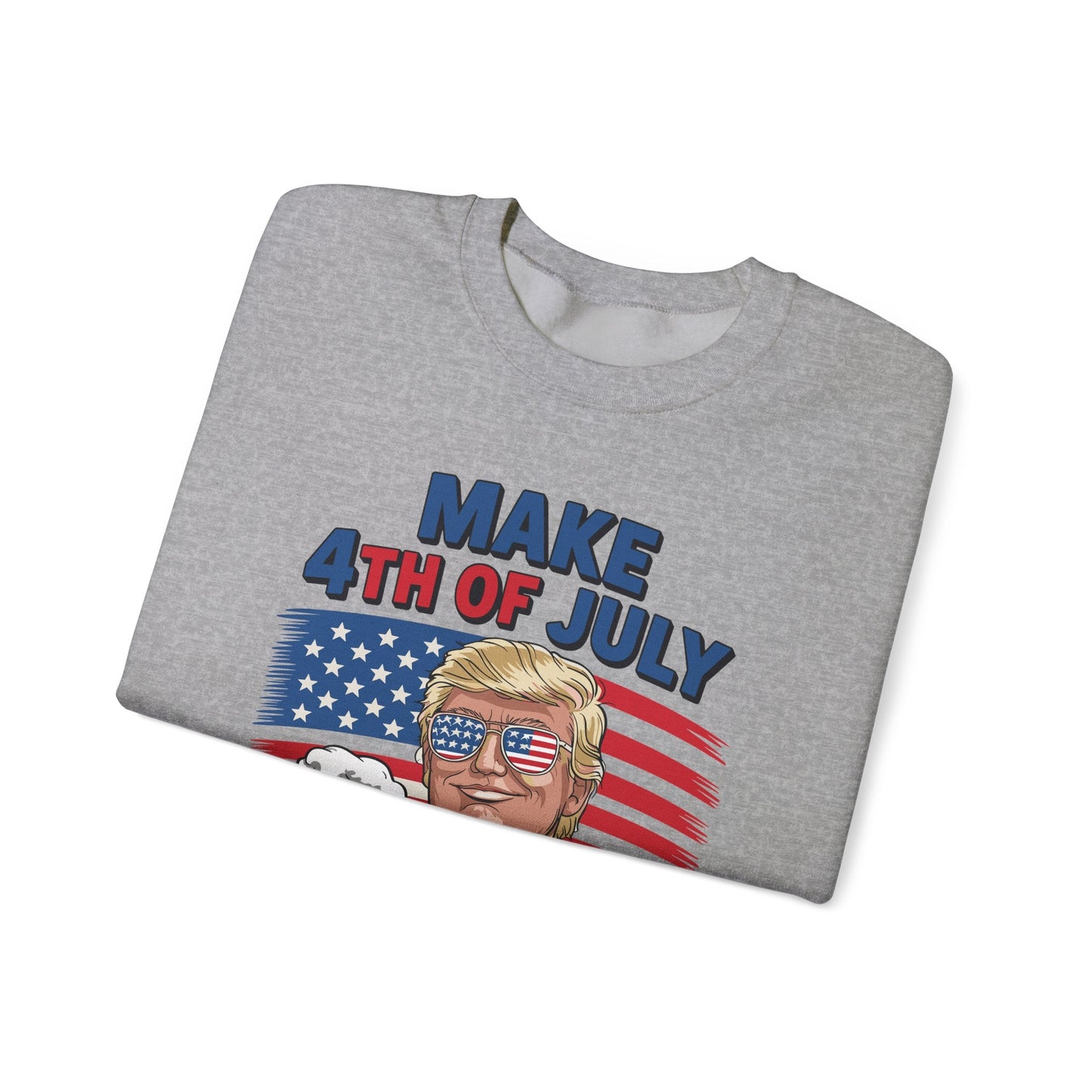 Trump Make 4th of July Great Again Men Drinking Beer Funny Sweatshirt