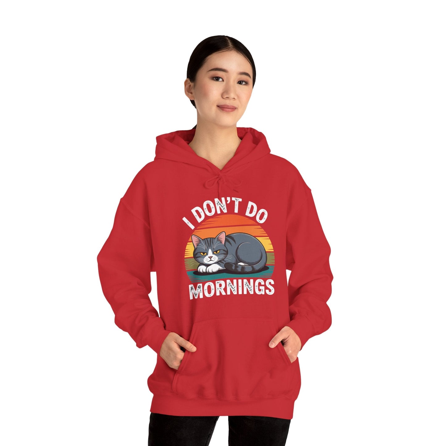 Funny Sleep Cat I Don't Do Morning Hoodie