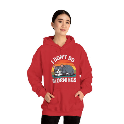 Funny Sleep Cat I Don't Do Morning Hoodie